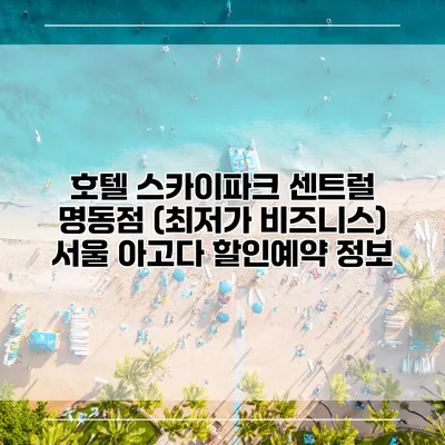 호텔 스카이파크 센트럴 명동점 (최저가 비즈니스) 서울 아고다 할인예약 정보