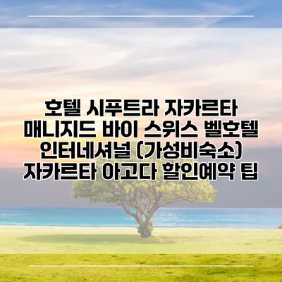 호텔 시푸트라 자카르타 매니지드 바이 스위스 벨호텔 인터네셔널 (가성비숙소) 자카르타 아고다 할인예약 팁