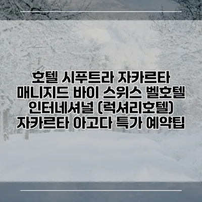 호텔 시푸트라 자카르타 매니지드 바이 스위스 벨호텔 인터네셔널 (럭셔리호텔) 자카르타 아고다 특가 예약팁